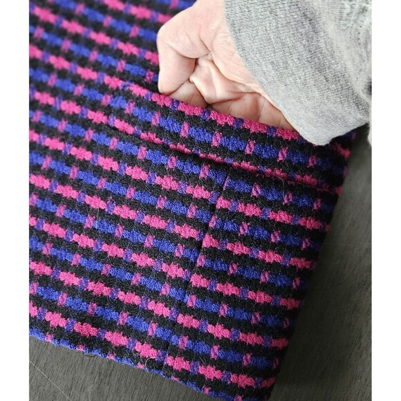 Talbots Petites Worsted Wool Pink Purple Open Front Tweed Blazer Size 6P VTG - Picture 7 of 9
